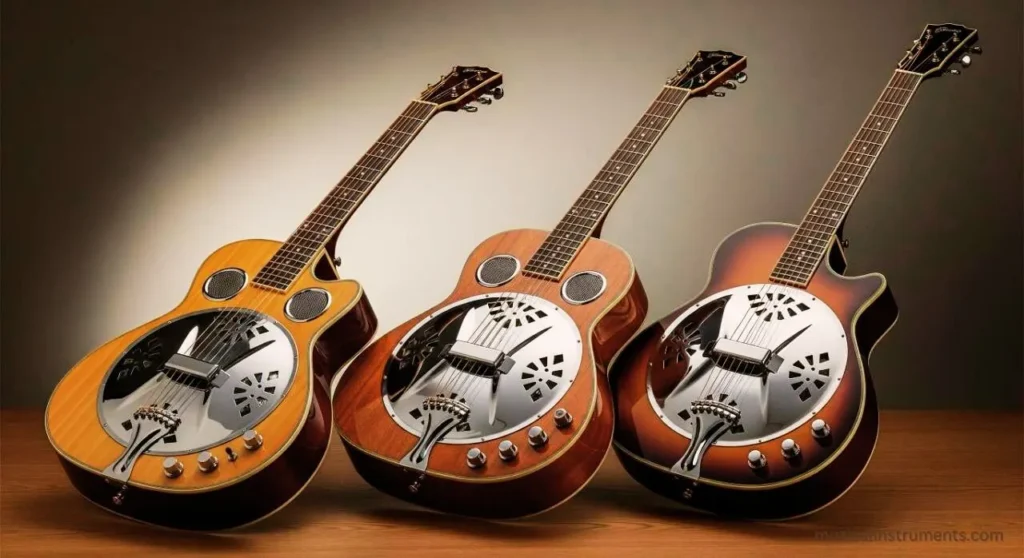 Three types of Resonator Guitar