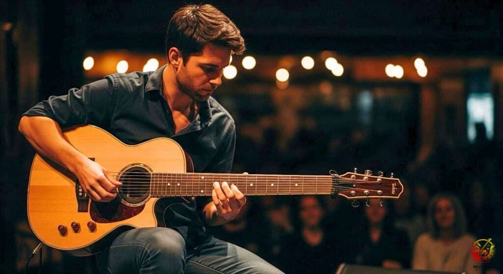 8 string guitar in a Jazz Club