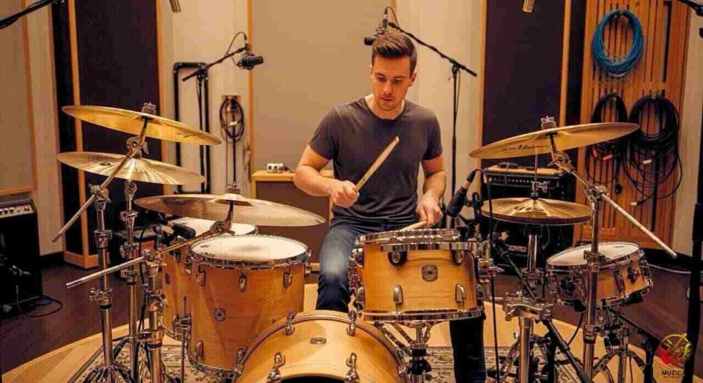 Playing a Acoustic Kit in a Studio