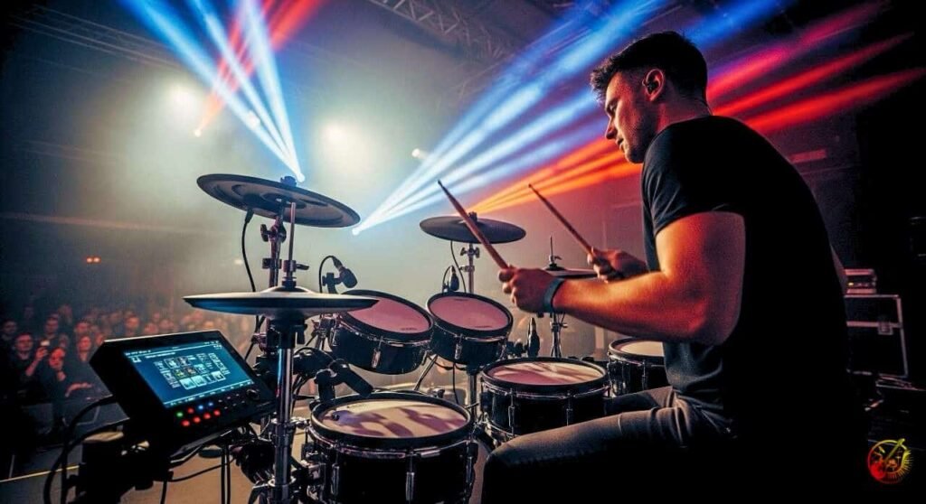 Playing a Electronic Drums in a Concert
