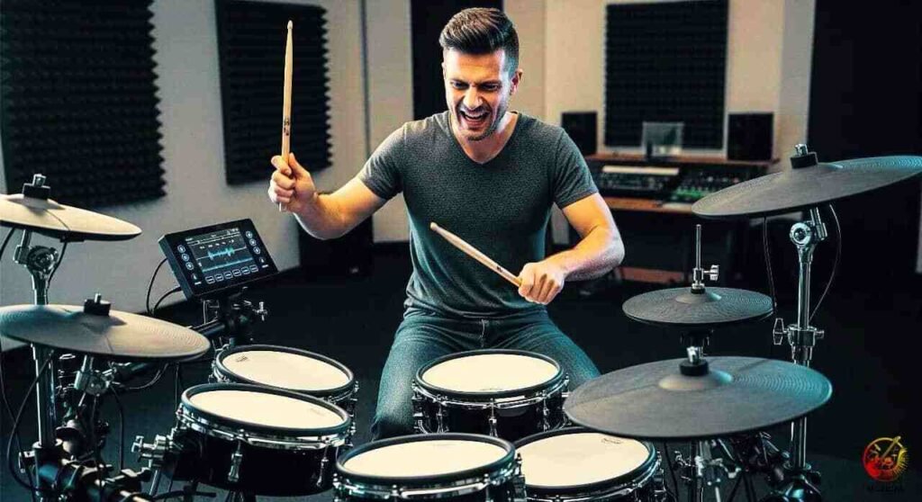 Playing a Electronic Drums in a Studio