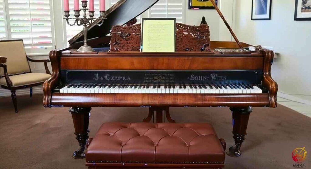 Piano Bench With a Cushion