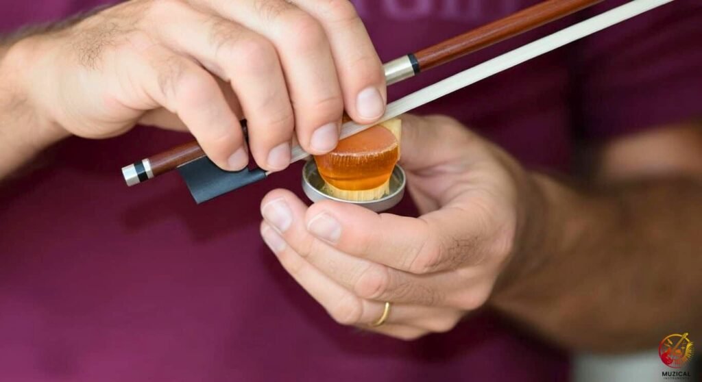 Rosin a Violin Bow