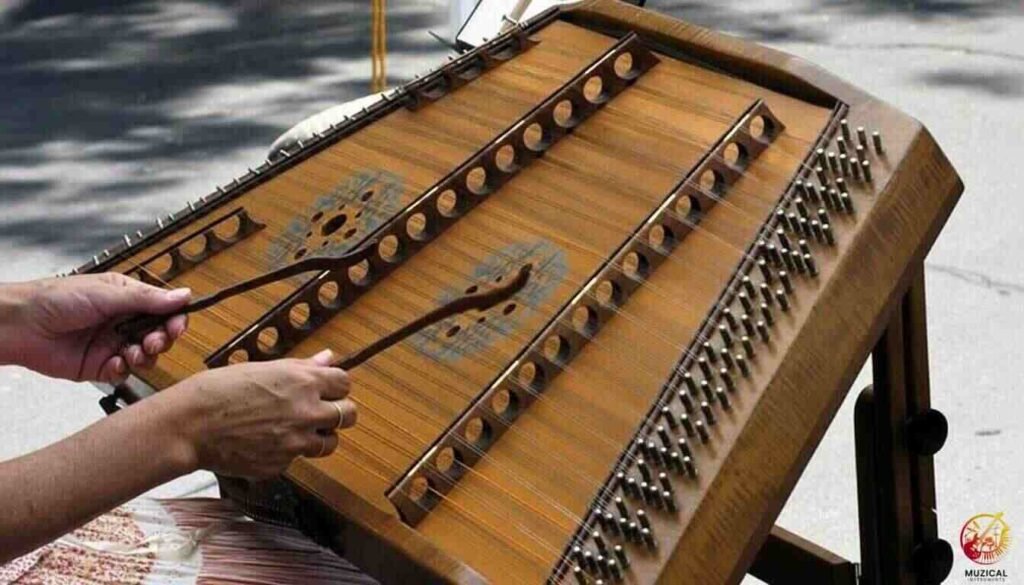 Playing a Hammered Dulcimer